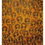 JORGE BARATA (1959) - Acrílica sobre tela, "Platéia", ass. no verso, datado de 2008. Meds: 110 x 100 cm.
