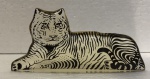 ABRAHAM PALATNIK - arte cinética, escultura em resina de poliéster representando tigre, medindo: 7 cm alt.