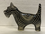 ABRAHAM PALATNIK - arte cinética, escultura em resina de poliéster representando cachorro, medindo: 12 cm alt.