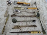 Lote com 11 (onze ) peças para diferentes utilidades , com materiais diversos , conforme foto. Medidas entre 8 e 18 cm.