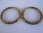 PRATA de Lei : Duas pulseiras design escravas  em prata de lei com trabalhos filigranados e esmaltados em diversas cores simulando  "SERPENTES ". Peso 35,8 g