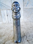 Escultura erótica ( para se visualizar de ambos lados ) de FRADE em bloco de ferro/aluminizado.  Medida : altura 18 cm e diâmetro da base 4 cm.