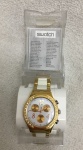 SWATCH- Relógio Swatch Irony DreamnightCom strass Pulseira branca e dourada com certificado . OBS : Pouco usado .