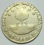 BOLIVIA - 4 SOLES DE PRATA ANO 1830.
