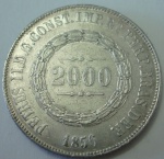 BRASIL - LINDO 2.000 RÉIS EM PRATA ANO 1856 - ESCASSO.