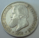 BRASIL - 1000 RÉIS DE PRATA ANO 1876.