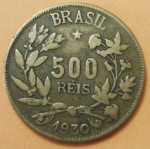 BRASIL - 500 RÉIS DE BR-AL ANO 1930 - ESCASSO, APENAS 146.000 CUNHADAS.