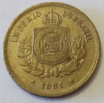 BRASIL - LINDO 100 RÉIS EM CUNI ANO 1881.