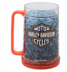 Caneca térmica da HARLEY-DAVIDSON, em poliestireno gel. A caneca pode ir ao congelador e mantém a bebida gelada por bastante tempo. Capacidade 400ml. Medida 16cm de altura. Sem uso e na caixa original.