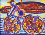 GERCHMANN, RUBENS  Bike Blues  Técnica  oleo sobre tela  Dimensões  35x45 cm  Ass - verso