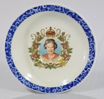 Jubileu de ouro da Rainha Elizabeth II - pequeno prato comemorativo em porcelana inglesa
