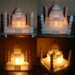 ÍNDIA - Miniatura em alabastro esculpido do Taj Mahal 18x18x17 cm