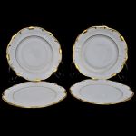 4 pratos de sobremesa em porcelana alemã da Bavaria` Bareuther`. Diam: 17,0 cm