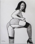 M. SCHIAZ,  Série Erótica, desenho a carvão, 50 x 40cm, assinada e datada 2008, sem moldura