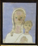 FULVIO PENNACCHI,  Maternidade, t.m.s.c., 11 x 10 cm, assinado e datado 1974.