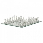 Belissimo jogo de xadrez todo em vidro, Jogo de Xadrez em vidro transparente e fosco.Tabuleiro vidro 20 x 20 cm.