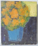 Vany Novillo -  Quadro "Vaso de Flores", Ose, assinado no cid e no verso., datado de 1975. Medidas de 46cm x 38cm.