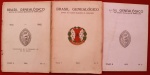 Lote contendo 3 revistas ` Brasil Genealógico ` Tomo 1,2 e 3 pelo Colégio Brasileiro de Genealogia, Rio de Janeiro, 1962/65/72.