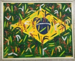 A. da Silva- técnica mista s/ tela colada em eucatex medindo 108 x 89 cm.