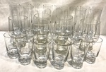 Lote contendo: 12 flutes, 6 copos altos e 6 copos baixo de cristal.