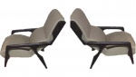 Giò PONTI (1891-1979)Par de cadeiras Lounge chair , c.1960 ITALIAN DESIGN, madeira e acento em tecido, precisa ser substituido.