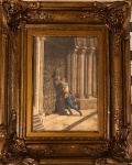 Belíssimo quadro aquarela s/ cartão, assinatura ilegível, medindo 30 x 45 cm e 60 x 74 cm