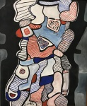 DUBUFFET- ost colado em madeira medindo 48 x 57 cm. (TODOS OS LOTES ESTRANGEIRO SÃO CONSIDERADOS AUTOMATICAMENTE ATRIBUIDO)