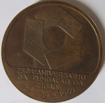MEDALHA - 250º ANIVERSÁRIO FUNDAÇÃO DE CUIABÁ/MT - 1969 - BRONZE - 50MM