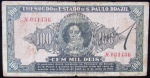 BRASIL - CÉDULA -100 MIL RÉIS - BONUS DO TESOURO DO ESTADO PRÓ CONSTITUIÇÃO SP - 1932