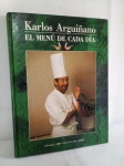 Livro Culinária Espanhola, Karlos Arguinano, ilustrado, 191 páginas, datado de 1993, apresenta desgastes; aprox. 26,5 x 20cm