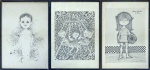 Darcy Penteado - 03 Reproduções - Crianças, Menino e Menina - 32 x 26 cm; 45 x 31 cm; 36 x 27 cm - 1954, 1954 e 1973 respectivamente - necessitam restauro
