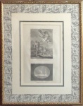 J.B.Wicar - Gravura desenhada por J.B.Wicar,  pintada por Giulio Carponi e gravada por F. Godefroy e  e Gravura desenhada por J.B.Wicar e gravada por Guyard - Coronis Changée en Corneille - 23 x 18 cm , 13,5 x 18 cm, medida total 46 x 30 cm