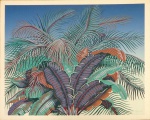 Edgar Tunish - Serigrafia 224/500 - Folhas - 66 x 76 cm - sem moldura, com marcas do tempo