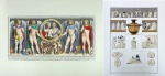 Autor não identificado - Par de Reproduções - Cenas Romanas - 60,5 x 46 cm e Qvat Vor anni tempora - 45,5 x 61 cm  sem moldura