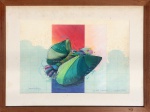 José Mesquita - gravura - série  zoomorfica - buscando o limite - 36,5 x 54,5 cm - 1979