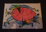 Desenho atribuído ao artista Espanhol Juan Miró - Nanquim e guacho sobre papel - Sem moldura -