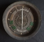 Interessante relógio em fibra para parede marcado Zujeder Zeitwersteiner - Bateria  não testado  no estado - Diam 43 cm