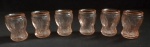 Conjunto de 6 copos antigos circa 1970/80,  para aperitivos em vidro Rosa.