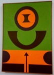 EXCEPCIONAL - Rubem Valentim - Emblema - Brasília - 1988 - A.S.T.   Assinado, datado e localizado no verso. Obra med. 70x50cm.