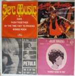 4 compactos de vinil: Julie Rogers, Petula Clark, Billy Preston e Jet Music - Todos em ótimo estado de conservação.