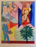 CÍCERO DIAS (Escada PE, 1907 - Paris, 2003) – `S/ Título` Serigrafia. PA. Ass. cie. 80 x 62 cm.