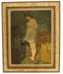 TILHARTA MORIM - "Figura Feminina". Óleo s/ tela. Ass. cie. 80 x 60 cm. Espólio Maria Cecília de Salles Aguiar, SP.