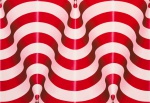 Yuli Geszti - Cones vermelho e branco. Acrílica sobre tela, 70x100 cm, 2017, A.V.