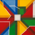 Maurício Nogueira Lima - Sem título. Acrílica sobre tela, 80x80 cm, 1973, A.V. Com certificado do Instituto Maurício Nogueira Lima.