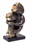 Inos Corradin - Casal de dançarinos - P.A. Bronze patinado, 21x12x8 cm, A.V