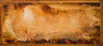 Carlos Araujo - Benção - Anjo em dourado. Óleo sobre tela colada em madeira, 73x160 cm, 2014/17, A.C.I.E.
