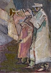 Knispel, Gershon - O trompetista. Óleo sobre tela colada em madeira, 35x25 cm, 1971, A.C.I.E.