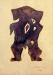 Flexor, Samson - Bípede. Aquarela sobre papel, 22x16 cm, 1961, A.C.I.D.