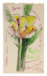 Aldemir Martins -  Cartão para Cora. Técnica mista sobre papel 22x13 cm, 1973-74, A.C.I.