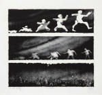 Mario Gruber - Multidão - 1º est. Litografia, 37x38 cm, 1974, A.C.I.D.